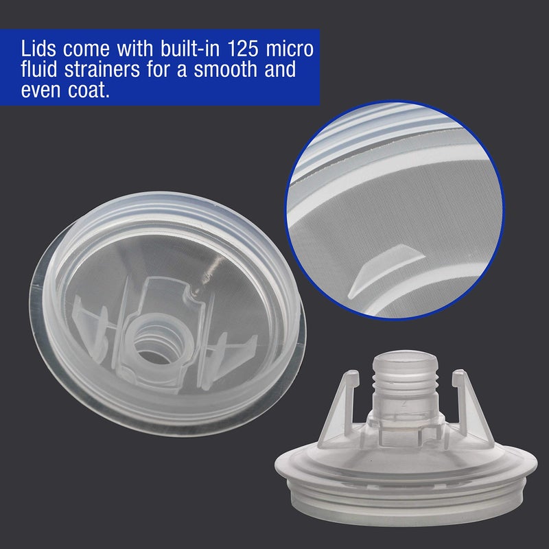 Master Airbrush Master Paint System MPS Disposable Paint Spray Gun Cup Liners and Lid System, 50 Pack Mini Size 6 Ounce (180ml) Kit - 50 Cup Liners, 50 Lids with Strainer - Image 4